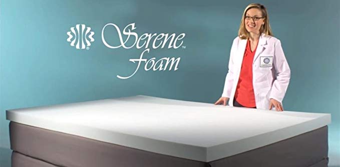 Serene™ Foam Full / Double Size 4 Inch Thick, Advanced Supportive Air Technology Mattress Bed Topper Made in the USA