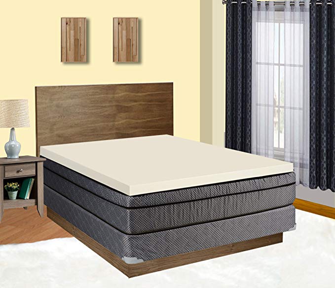 Continal Sleep High Density 2-inch Foam Mattress Topper, Adds Comfort to Mattress, Twin Size