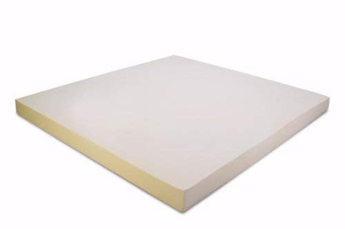 Topper Cover and Two Classic Contour Pillows and Cal-King 3 Inch Thick 3 Pound Density Visco Elastic Memory Foam Mattress Bed Topper Made in the USA