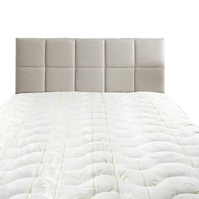 Royal Hotel Hypoallergenic Cool Bamboo Jacquard Fitted Mattress Topper King Size Extra Plush and Soft Mattress Pad