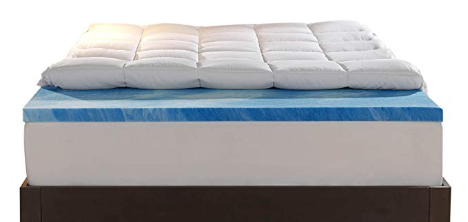 Sleep Innovations 4-Inch Dual Layer Queen Mattress Topper