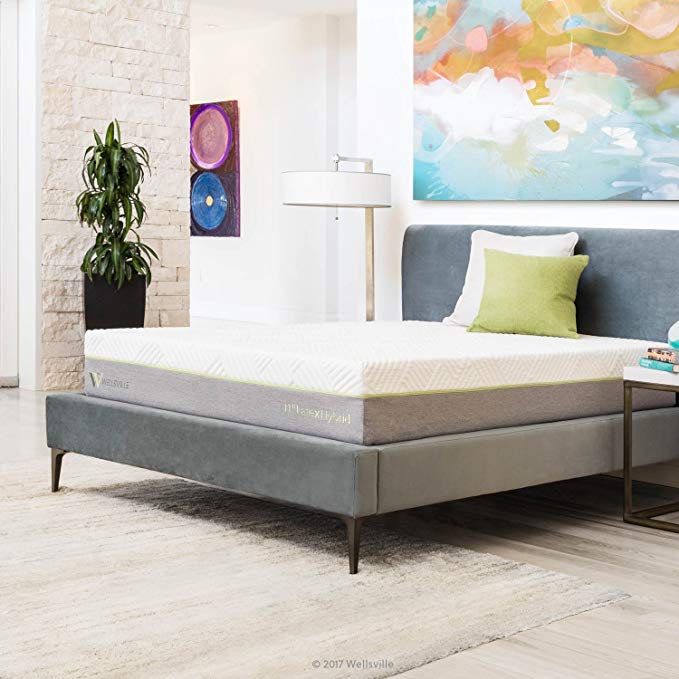 WELLSVILLE 11 Inch Hybrid Mattress - Latex - Innerspring - Medium Firm Feel - 10 Year Warranty - Split Queen