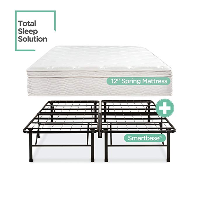 Night Therapy Spring 12 Inch Euro Box Top Mattress and SmartBase Complete Set, King