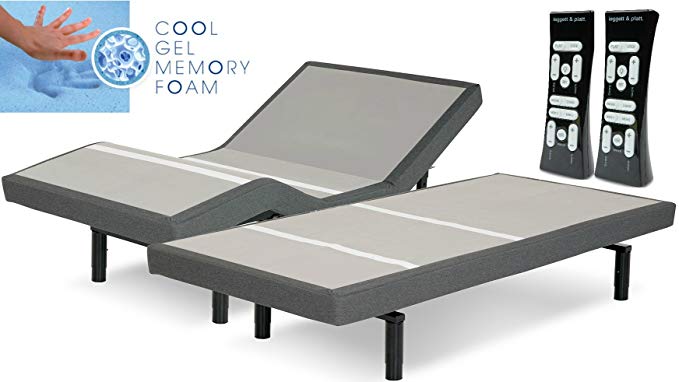 Leggett & Platt S-cape 2.0 adjustable bed w/ luxury 10in Gel Cool mattress (split king)
